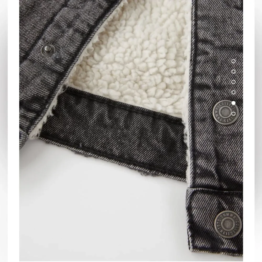 NWOT Zara Kids/Boys Fleece Trim Denim Jacket Size 13-14 Y - Picture 5 of 6